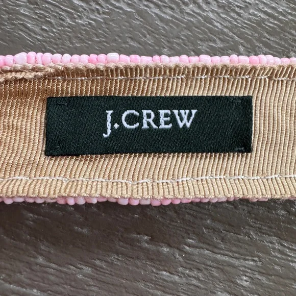 J. Crew Pink & Green Beaded Grosgrain Ribbon Belt, one size - Picture 4 of 4